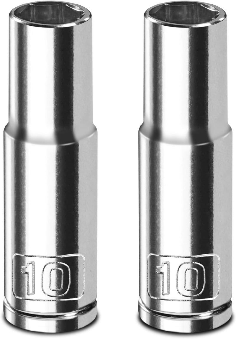 Upenjok 2PCS 3/8" Drive 10mm Socket Set, Deep, Mirror Finish, Cr-V Steel, 6-Point - Image 1